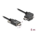 Delock USB 2.0 kabel USB Type-C™ samec se šrouby na USB Type-C™ samec se šrouby pravoúhlý levý / pravý PD 3.0 60 W 5 m