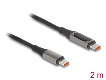 Delock USB 2.0 Kabel USB Type-C™ ze zástrčky na zástrčku, PD 3.0 100 W, s indikátorem výkonu, délky 2 m