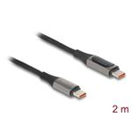 Delock USB 2.0 Kabel USB Type-C™ ze zástrčky na zástrčku, PD 3.0 100 W, s indikátorem výkonu, délky 2 m