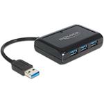 Delock USB 3.0 Hub 3 portový + 1 port Gigabit LAN 10/100/1000 Mb/s