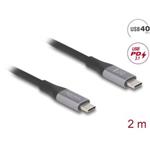 Delock USB 40 Gbps kabel USB Type-C™ samec na samec PD 3.1 240 W E-Marker 2 m šedá kovová