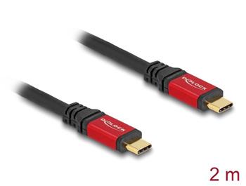 Delock USB 5 Gbps kabel USB Type-C™ samec na samec PD 3.0 100 W E-Marker 2 m červený kovový