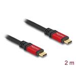 Delock USB 5 Gbps kabel USB Type-C™ samec na samec PD 3.0 100 W E-Marker 2 m červený kovový