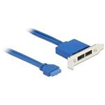 Delock Záslepka 1 x 19 pin USB 3.1 pin konektor samice interní > 2 x USB Type-C™ samice externí Low Profile