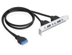 Delock záslepka interní 19pin USB 3.0 > 2 x USB 3.0-A samice externí