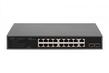 DIGITUS 16+2 Port GE + 2GE SFP Uplink PoE Switch 16+2 Port 10/100/1000 Mbps + 2GE SFP PoE Switch