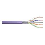 DIGITUS CAT 6 instalační kabel F-UTP, drát, délka 305 m, dřevěný buben, LSOH, AWG 23, Simplex, barva fialová