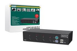 Digitus Combo-KVM Switch 1User, 4 PCs(each PS/2 or USB), vč.2 kabelů