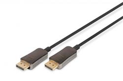 Digitus DisplayPort AOC hybridní připojovací kabel M/M, 20m, UHD 8K@60Hz, CE, zlato, bl