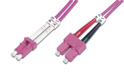 DIGITUS Fiber Optic Patch Cord, LC to SC, Multimode OM4 - 50/125 µ, Duplex, color RAL4003 Length 1m