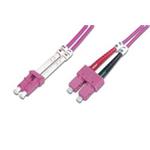 DIGITUS Fiber Optic Patch Cord, LC to SC, Multimode OM4 - 50/125 µ, Duplex, color RAL4003 Length 3m
