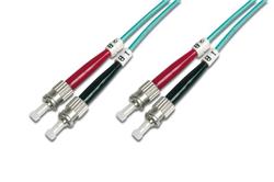 DIGITUS Fiber Optic Patch Cord, ST to ST, Multimode, OM3, 50/125 µ, Duplex Length 1m