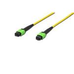 Digitus Fiber Optic Patchcord, MPO to MPO, Female OS2, Singlemode 09/125 µ, 10m, Method A Jacket: yellow, Housing: gree