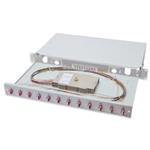 Digitus Fiber Optic Sliding Splice Box, 1U, Equipped 12x LC duplex, incl. M 25 Screw, Splice Cassette Color Pigtails OM