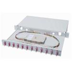 Digitus Fiber Optic Sliding Splice Box, 1U, Equipped 12x SC duplex, incl. M 25 Screw, Splice Cassette Color Pigtails OM