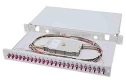 Digitus Fiber Optic Sliding Splice Box, 1U, Equipped 24x LC duplex, incl. M 25 Screw, Splice Cassette Color Pigtails OM