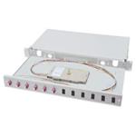 Digitus Fiber Optic Sliding Splice Box, 1U, Equipped 6x LC duplex, incl. M 25 Screw, Splice Cassette OM4 Color Pigtails