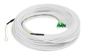 DIGITUS FTTH Drop kabel, Singlemode, 4 vlákna, OS2, 9/125µ, 4 LC/APC, 50 m