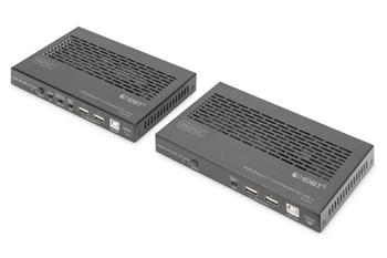 Digitus HDBaseT 3.0 KVM Extender Set, HDMI 2.0b, 100 m USB 2.0, PoC, RS232, IR, eARC/ARC, černý