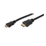 Digitus HDMI 1.3 / 1.2 (C to A) připojovací kabel 3 m , pozlacené kontakty, Ultra HD 24p