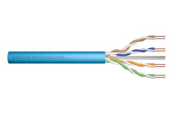 DIGITUS Instalační kabel CAT 6A U-UTP, 500 MHz Eca (EN 50575), AWG 23/1, 500 m buben, simplex, barva modrá