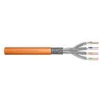 DIGITUS Instalační kabel CAT 7 S-FTP, 1200 MHz Dca (EN 50575), AWG 23/1, 500 m buben, simplex, barva oranžová