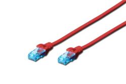 Digitus Patch Cable, UTP, CAT 5e, AWG 26/7, červený 0,5m, 1ks