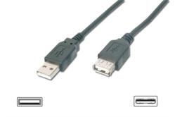 Digitus Premium USB kabel prodlužovací A-A, 2xstíněný 5m, černý