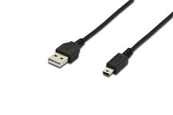 Digitus Připojovací kabel USB 2.0, typ A - mini B (5pin) M/M, 1,8 m, USB 2.0, bl