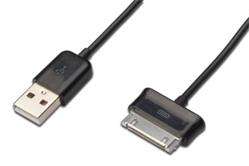 Digitus Samsung nabíjecí / datový kabel, Samsung 30pin - USB A, M / M, 0,5 m,, USB 2.0 kompatibilní, UL, bl