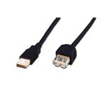 Digitus USB kabel prodlužovací A-A, 2xstíněný, měď, 5m, černý