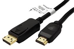 DisplayPort - HDMI kabel, DP(M) -> HDMI M, 4K@60Hz, 7,5m