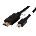DisplayPort - HDMI kabel, miniDP(M) -> HDMI M, 1m