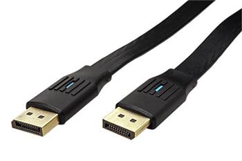 DisplayPort kabel v.1.4 (HBR3, 8K@30Hz), DP(M) - DP(M), plochý, 1m