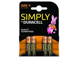 Duracell AAA alkalické baterie 4ks LR03
