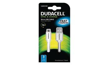Duracell - napájecí a synchronizační kabel pro Micro USB zařízení 1m - bílý