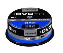 DVD+R Intenso [cake box 25|4.7GB|16x| Printable| Extra Fine Matt | Fullface]