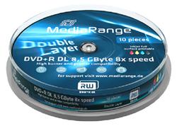 DVD+R MediaRange 8,5 GB 8x Double Layer Printable 10-cake
