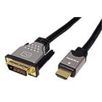 DVI-HDMI kabel, DVI-D(M) - HDMI A(M), černostříbrný, 1m