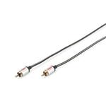 Ednet Audio propojovací kabel, 1x RCA samec/samec, 1,5 m, mono, stíněný, bavlna, zlato, stříbrný/černý