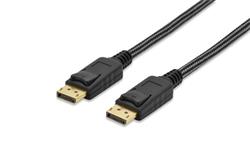 Ednet Připojovací kabel DisplayPort, DP samec/samec, 3,0 m, s blokováním, UHD 4K@60Hz, bavlna, zlato, bl