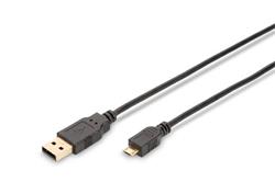 Ednet Připojovací kabel USB 2.0, typ A - micro B M / M, 1,8 m, USB 2.0, zlatý, bl