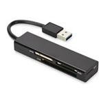 Ednet USB čtečka karet 3,0, 4-port Podporuje MS, SD, T-Flash, CF formáty černá
