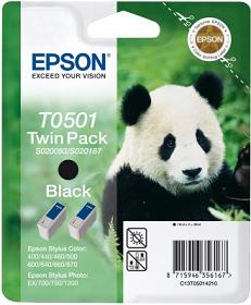 EPSON cartridge T0501 black twinpack (panda)