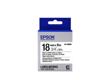 Epson Label Cartridge LK-5WBW, Black/White 18mm