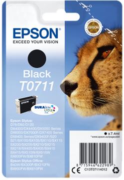 Epson Singlepack Black T0711 DURABrite Ultra Ink