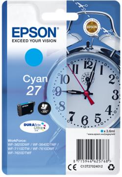 Epson Singlepack Cyan 27 DURABrite Ultra Ink