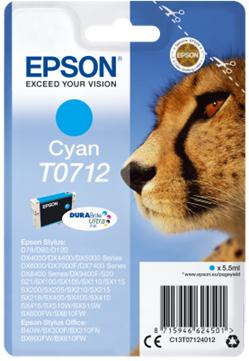 Epson Singlepack Cyan T0712 DURABrite Ultra Ink