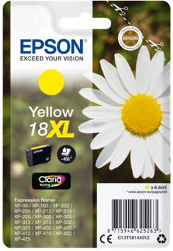 Epson Singlepack Yellow 18XL Claria Home Ink