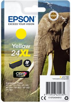 Epson Singlepack Yellow 24XL Claria Photo HD Ink